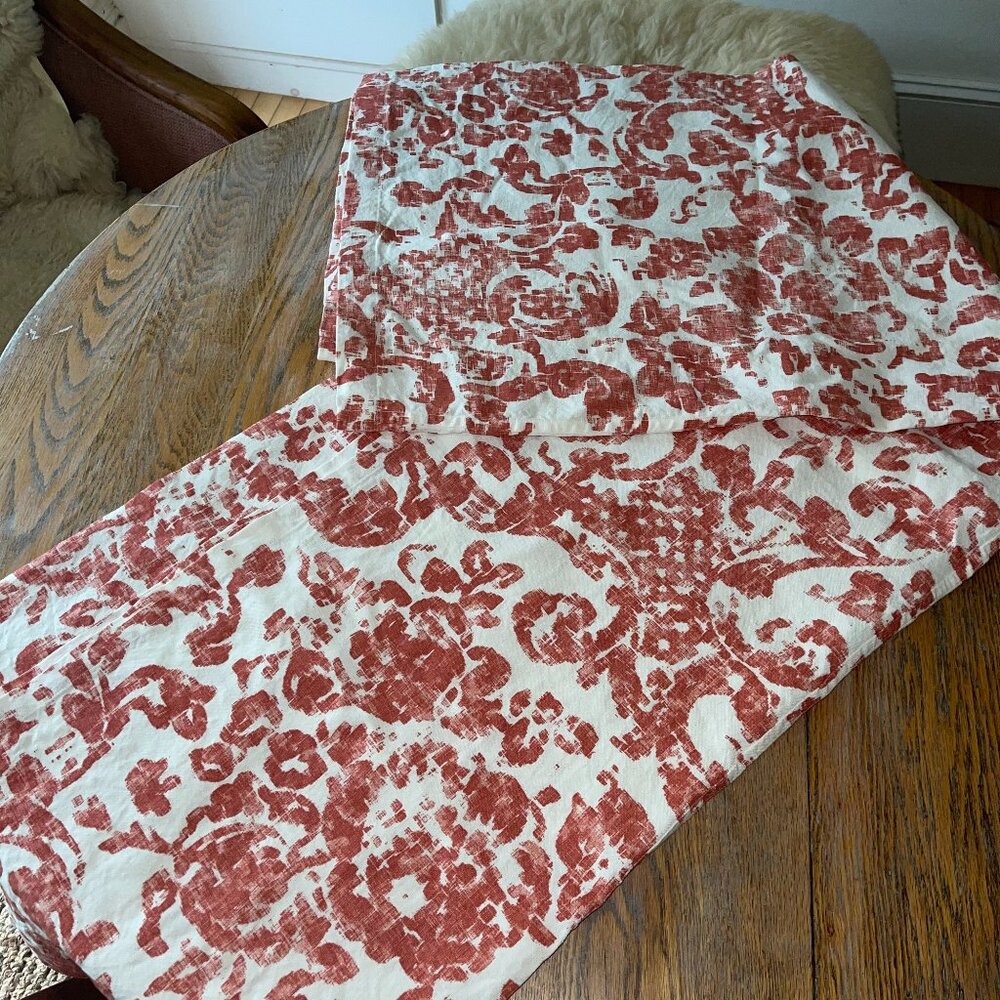 ANICHINI 'June' 100% linen Modern Floral Pattern shower curtain/retail 595.00